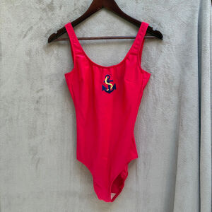 Beach Street One Piece Swimsuit Size 10 Blue Yellow Anchor Nautical Elegance